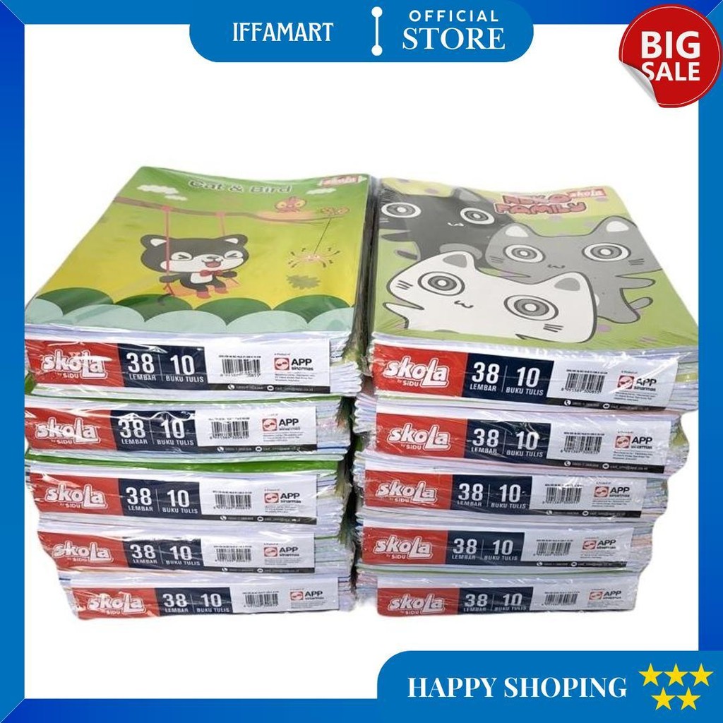 

Buku Tulis Sidu Skola 38 Lembar Murah / Buku Sekolah 1 Pak Isi 10 Buku D Termurah