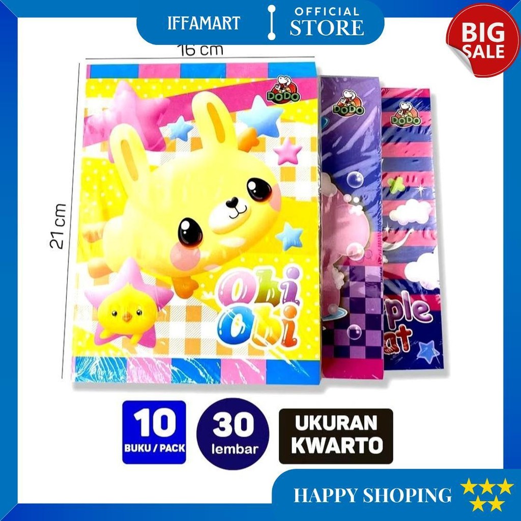 

Buku Tulis Murah Sidu Dodo 30 Hal (10Pack) || Buku Tulis Dodo 30 Lem D Cod