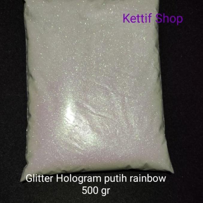 Glitter Hologram Putih Rainbow Henna Ioan