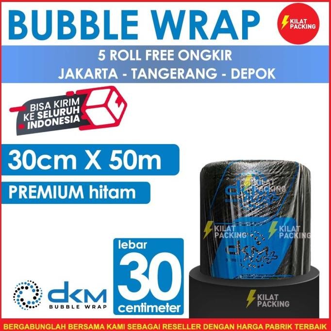 

tersedia plastik bubble wrap 30cm x 50m | bubble wrap dkm+ hitam tebal /roll