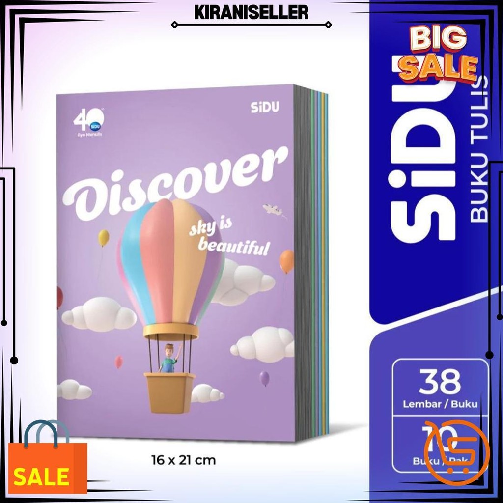 

1 Pak / 10 Buku Tulis Sidu 38 Sinar Dunia 38 Lbr D Gratis Ongkir