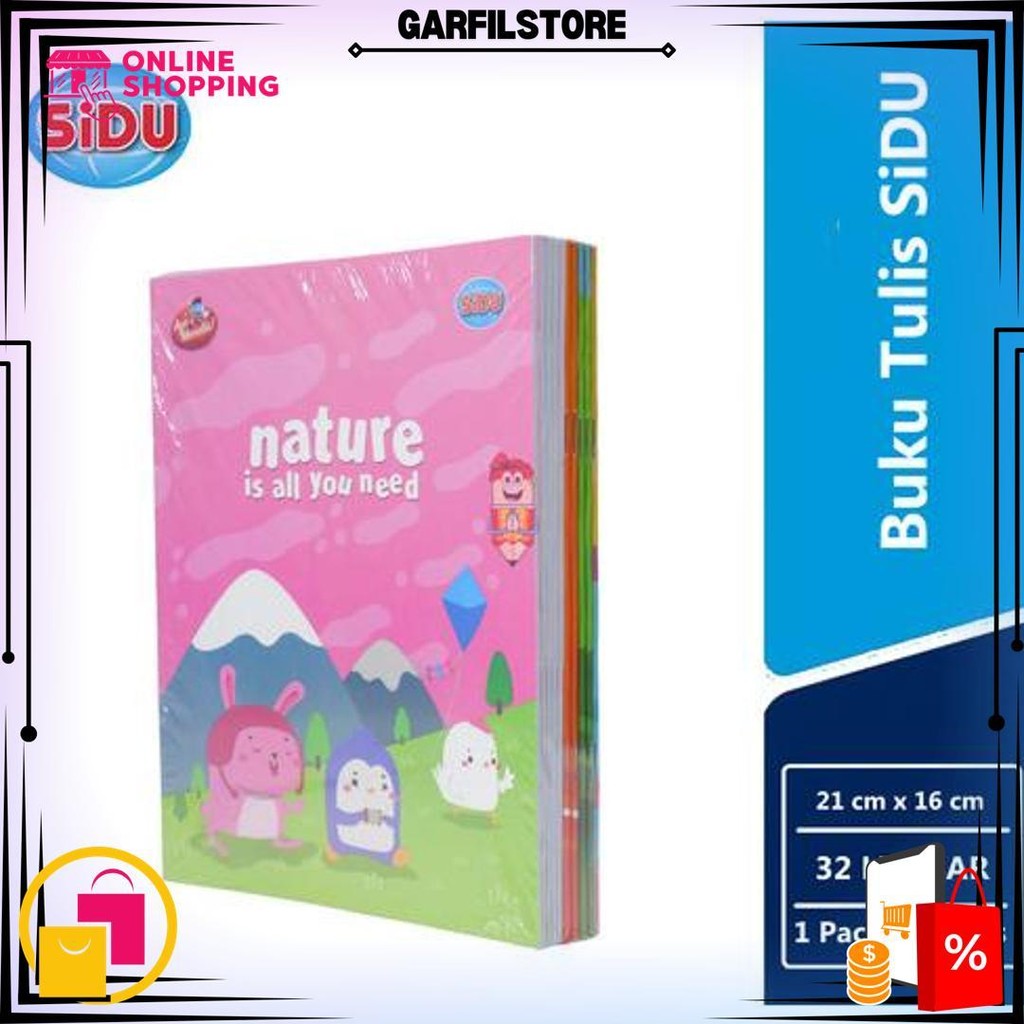 

Buku Tulis Sidu 32 Lembar / 1Pack ( 10Pcs ) Buku Tulis Sidu 32Lembar D Sale