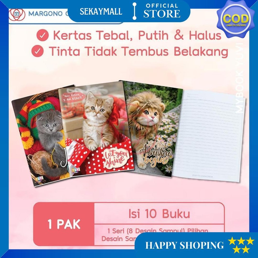 

My Book Yuvi Buku Tulis Cat Foto Kucing 38 Lembar - 10 Buku D Terlaris