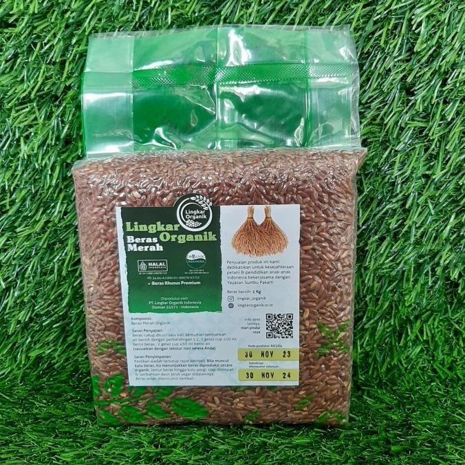 

tersedia beras merah 1kg lingkar organik