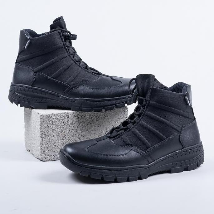 Diskon ARMY86 PDL Cygnus sepatu pdl tactical pendek lantas / sepatu safety boots shoes pria hitam Ke