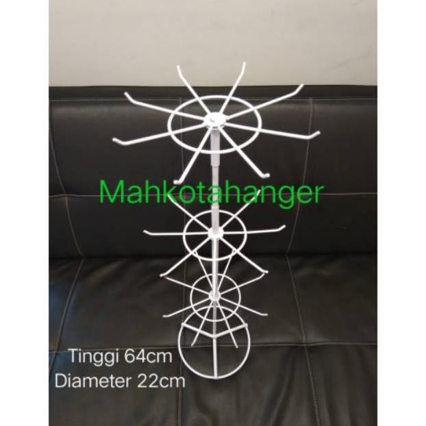Rak Display Putar Matahari 3 Susun Gantungan Aksesoris Display