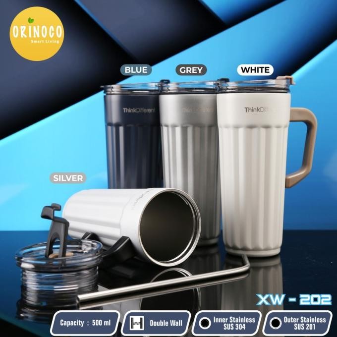 Terlaris Orinoco Mug Tumbler With Straw Xw-202 Coffee Mug Hot & Cold 500Ml