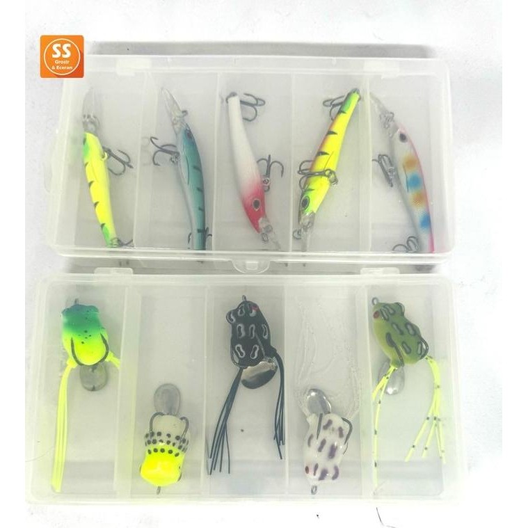 Terlaris 1 Set Umpan Pancing Casting Kodok Dan Ikan