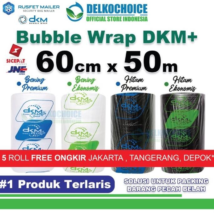 

tersedia plastik bubble wrap 60cm x 50meter dkm plus premium murah kargo roll