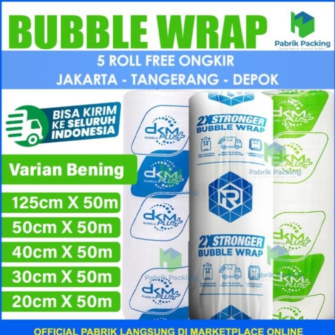 

tersedia bubble wrap roll bening dkm plus variant bening size 125 cm x 50 m