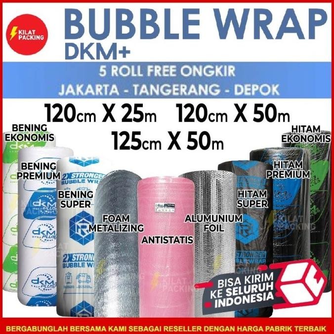 

tersedia plastik bubble wrap berwarna 125cm x 50m / bubble wrap dkm plus murah