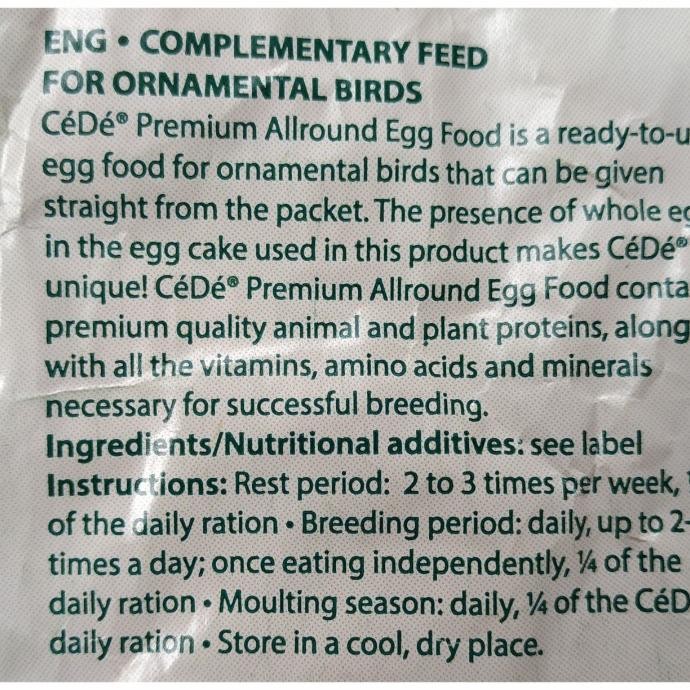 

CeDe eggfood allround repack 1kg murah