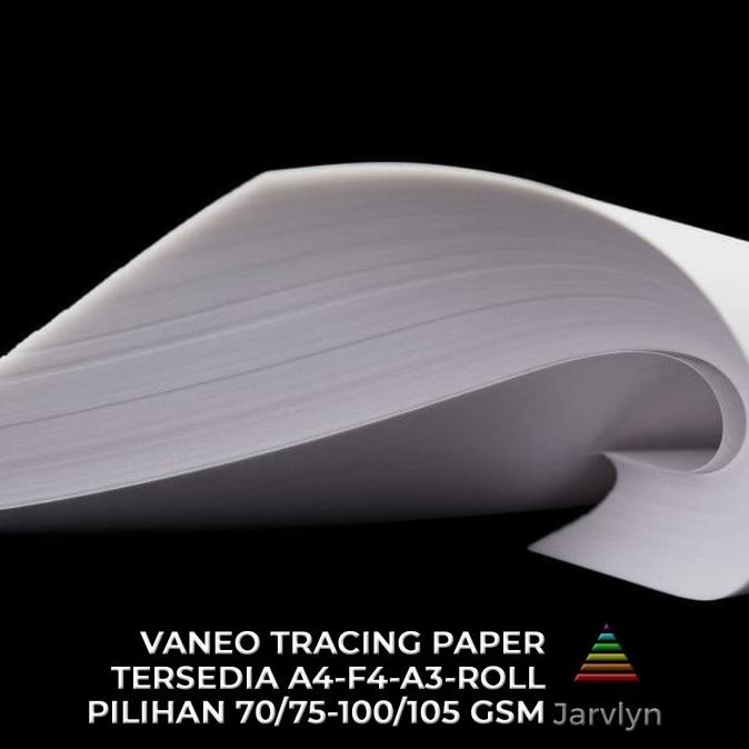 

JARVLYN - VANEO KERTAS KALKIR A4 90/95 GSM ECERAN LASERJET TRACING PAPER ARSITEK FILM SABLON STENCIL murah