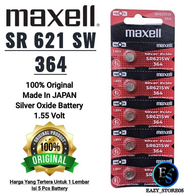 Terlaris Baterai Sr621Sw Original Maxell Silver Oxide Batre Sr621 364 Sr621Sw Maxell Lembaran