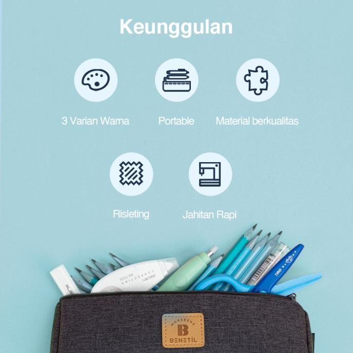 

Deli Pencil Pouch/Tempat Pensil Penyimpanan Besar design simple 670XX