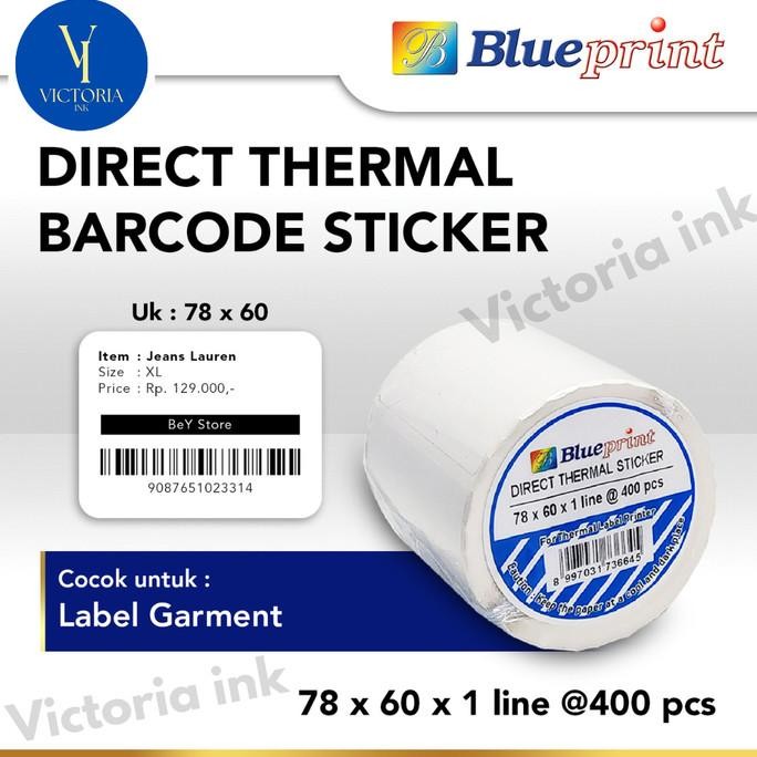 

Direct Thermal Sticker 78 x 60 BLUEPRINT Label Stiker 78x60 mm isi 400 murah