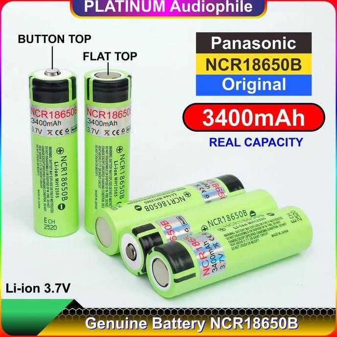 ready  Baterai 18650 Panasonic 3400MAH Original Battery Batre Lithium Li-ion NCR 18650B murah