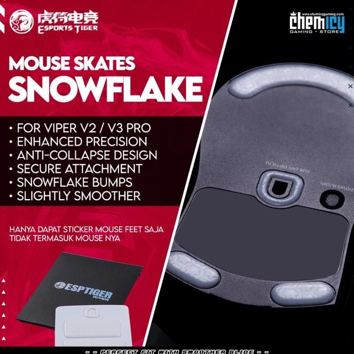 Esports Tiger Snowflake Skates Mouse Feet For Razer Viper V2 Pro / Viper V3 Pro New Stok