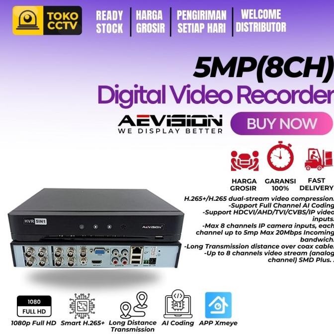 DVR AEVISION 8CH HS-BH3008VH XMEYE 5MP