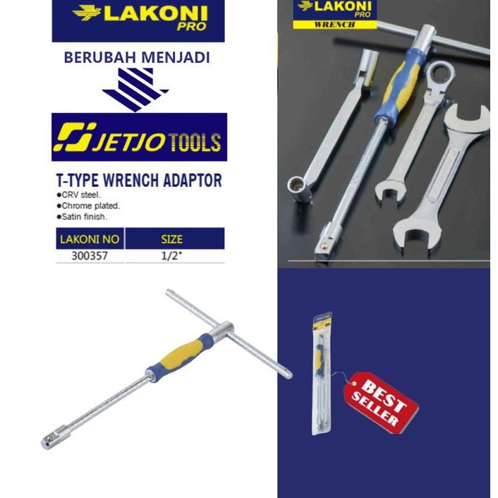 Kunci Sock T / T-Type Wrench Adaptor 1/2" LAKONI PRO No. 300357