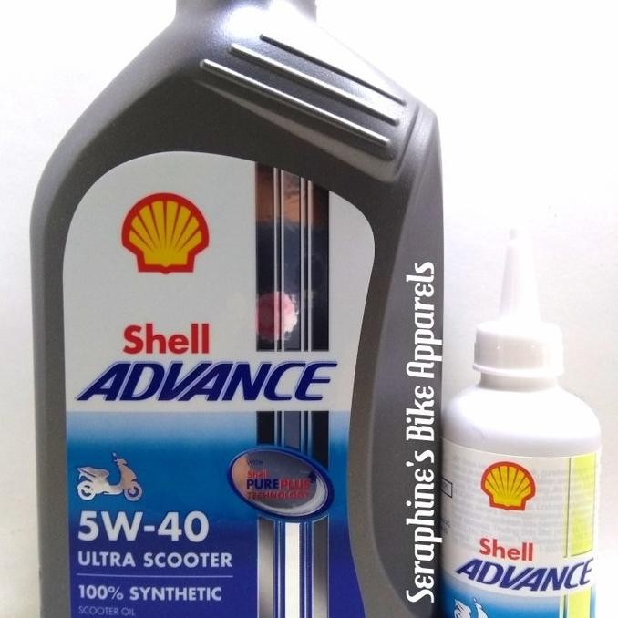Paket Oli Shell Advance Ultra Matic 5W40 + Oli Gear Shell|Semua Matic - Asli