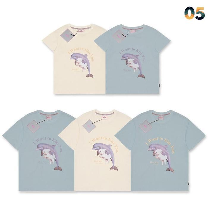 original wai kei puppy dolphin jumping t-shirts