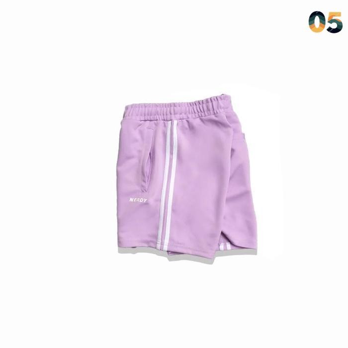 original nerdy ny track shorts purple