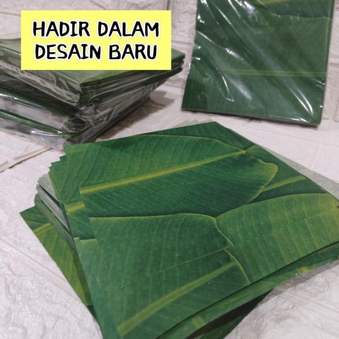 Wax Paper / Kertas Nasi Kfc Laminasi Motif Daun Pisang ~ Desain Baru