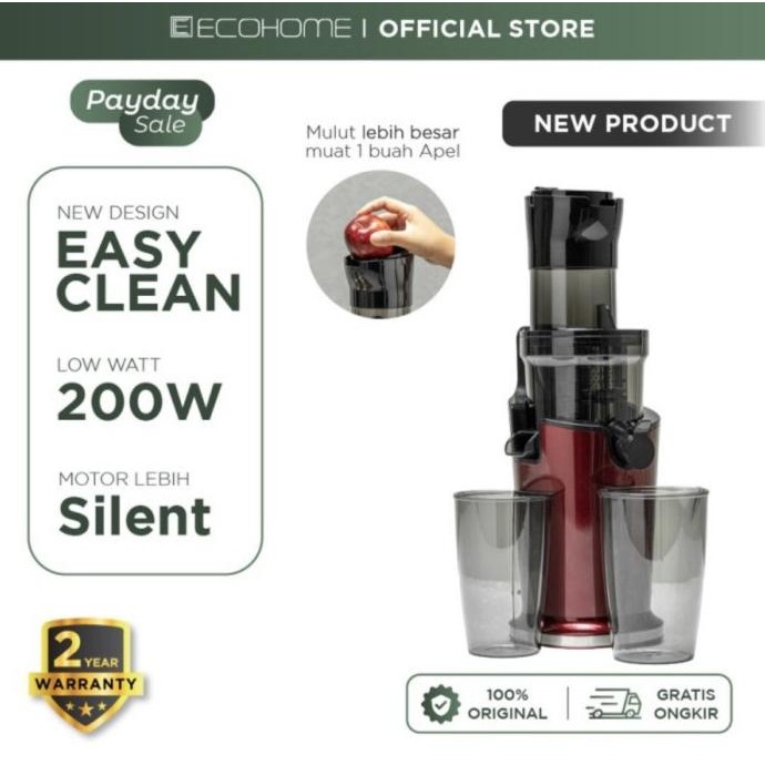 Ecohome Slow Juicer ESJ999 - Slow Juicer Ecohome - Slow Juicer BIN