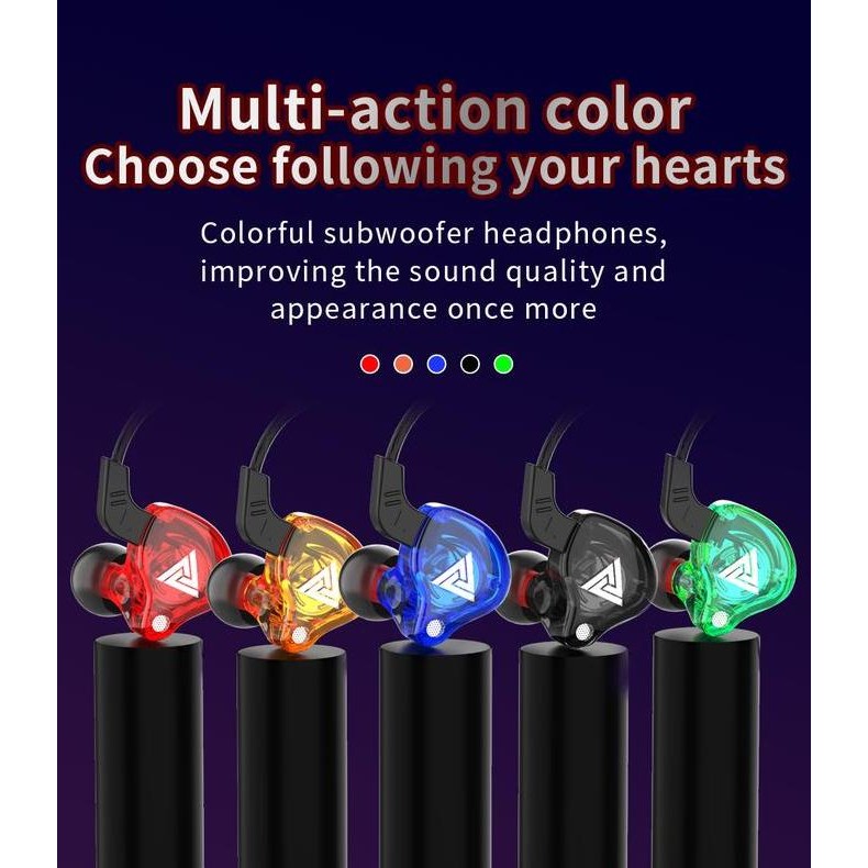 baru qkz ak6 / ak6 ultra upgrade earphone bass sport gaming headset