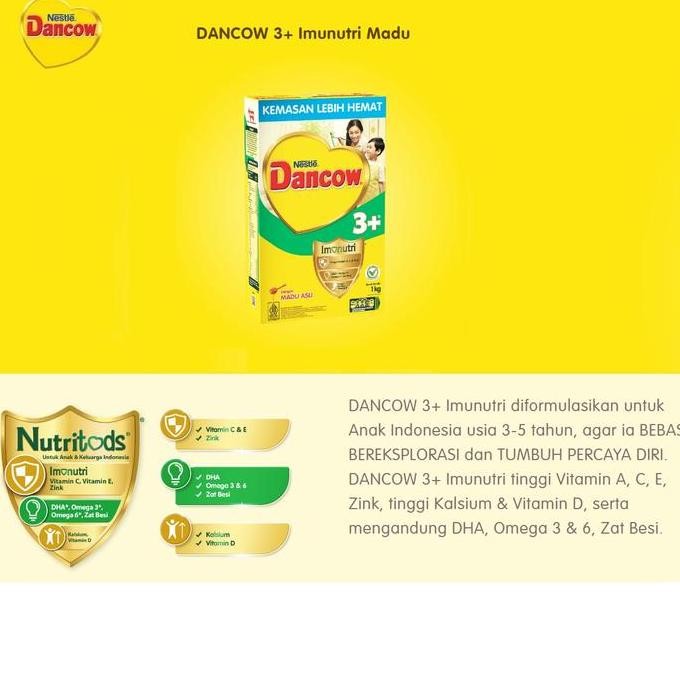 Grosir Susu Dancow 1+ Vanila / Madu / Coklat 1000Gr / Susu Dancow 1Kg
