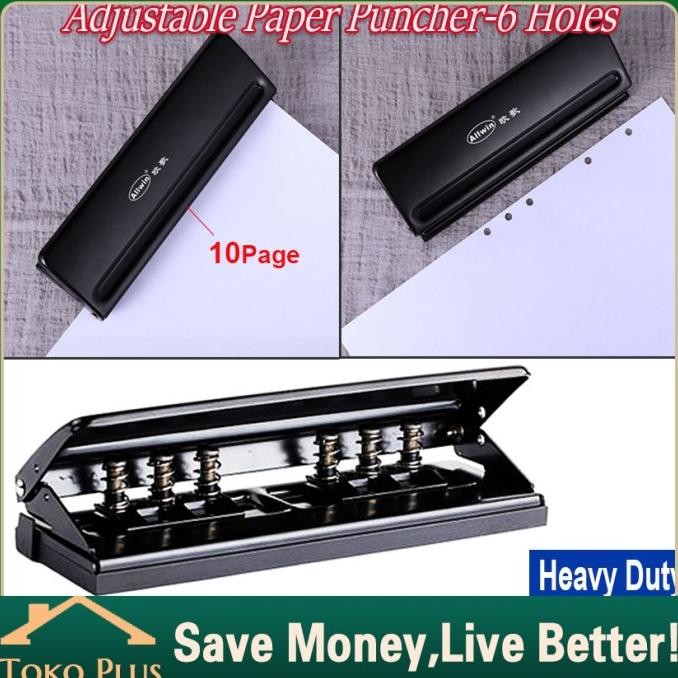 

ADJUSTABLE PEMBOLONG KERTAS 6 HOLE PUNCH 5.5MM PERFORATOR ORIGINAL DAN TERPERCAYA