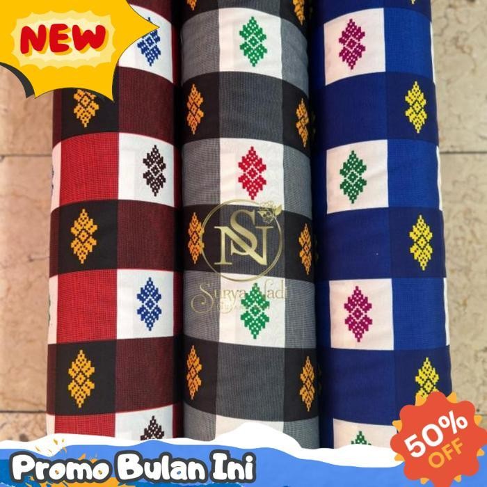 Flash Sale Kain Bali Motif Poleng Bsw Catur Kotak Hitam Putih Meteran