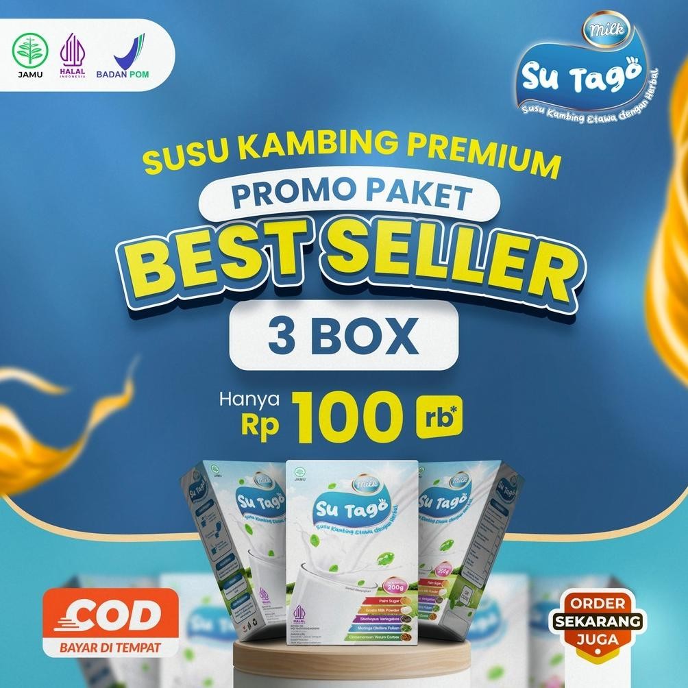 

SU TAGO - Susu Kambing Etawa Bubuk 100% Original Premium Paket Best Seller 3 Box
