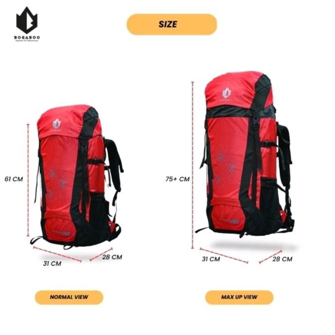 TAS GUNUNG ULTRALIGHT BACKPACK KERIL CARRIER CARIER BOGABOO MAHVEN PRO 45L + 10L  CAMPING OUTDOOR RA