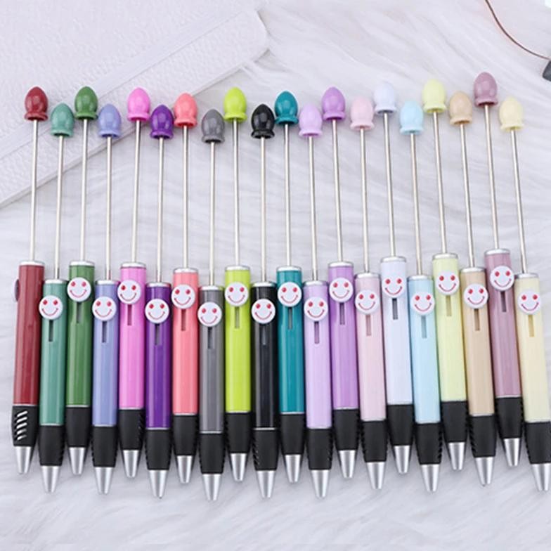 

40Pcs Creative Diy Plastic Beaded Pen Happy Beadable Ball Pens Custom Logo Gift Advertising Pen Wholesale Japanese Stationery