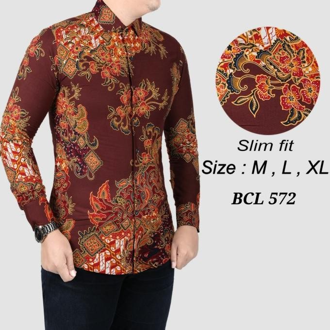 BAJU BATIK SOLO - COLIN DION BCL480 - KEMEJA BATIK PRIA LENGAN PANJANG TERMURAH