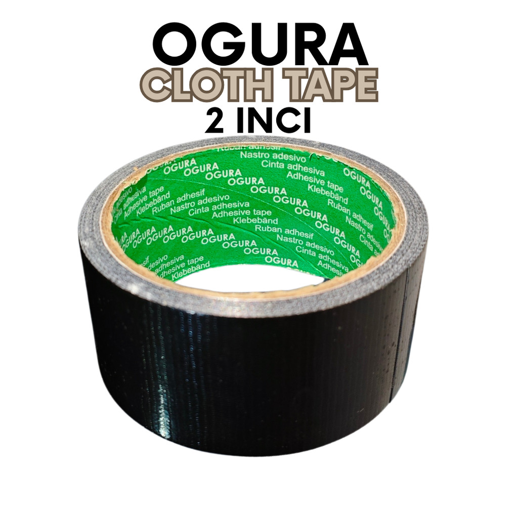 

OGURA Cloth Tape 2 Inci x 10 Hitam lakban kain economis