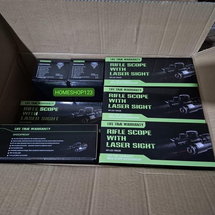 Teleskop Accurate M9 Tele Teropong Riflescope M9 Red Laser Telescope Scope M9 Ls3-10X42 Original Dan