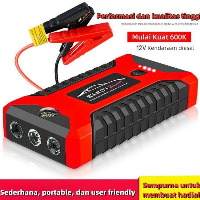 Jump Starter Aki Mobil Motor Power Bank 6000Mah Jumper Aki Jump Starter Aki Mobil Motor Powerbank Al