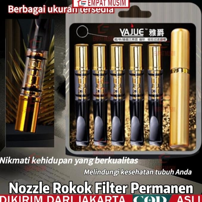Murah 5 Pcs Filter Asap Permanen/Pipa Filter Rokokok/Cangklong Saringan Racun/Pipa Penyaring Nikotin