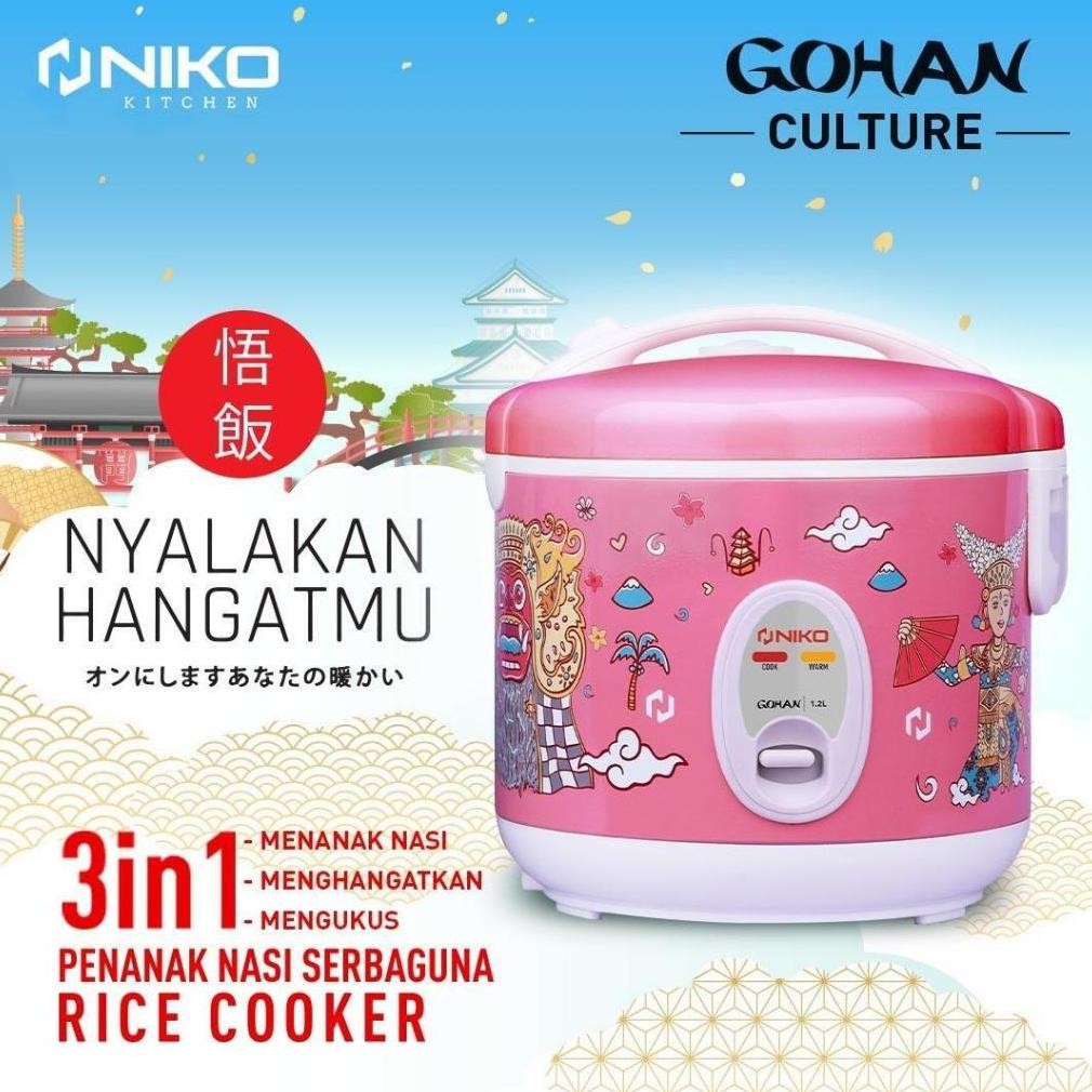 Niko Rice Cooker Low Watt 1.2/1.8 Liter Gohan Series