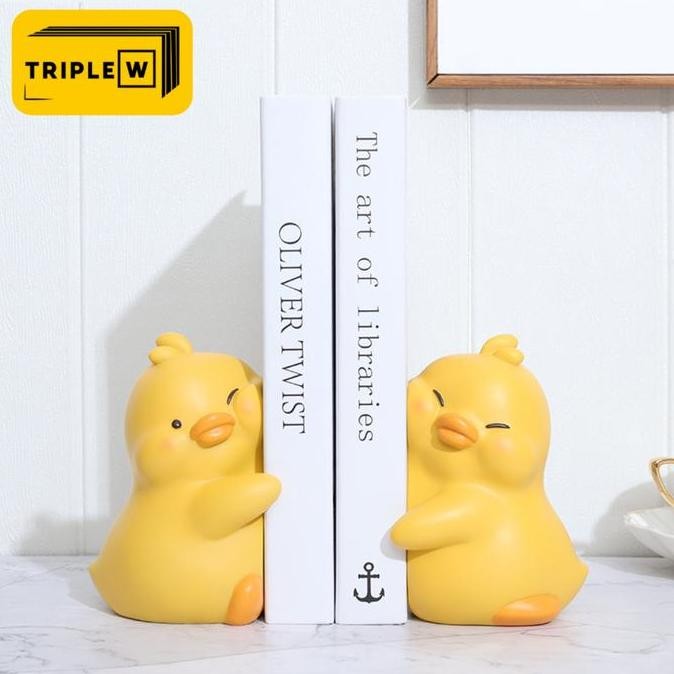 

BEBAS ONGKIR - TripleW Pembatas Buku Book Pajangan Bebek (2 PCS) Lucu Stand Holder Organizer Twin Ducks Dekorasi Decoration