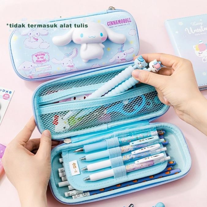 

Tempat Pensil Sanrio Squishy Cinnamoroll Kuromi Melody Kotak Pulpen Alat Tulis Stationery Plastik Original