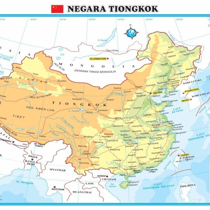 

[Bestseller] Peta Negara Tiongkok / Cina Kecil Bingkai