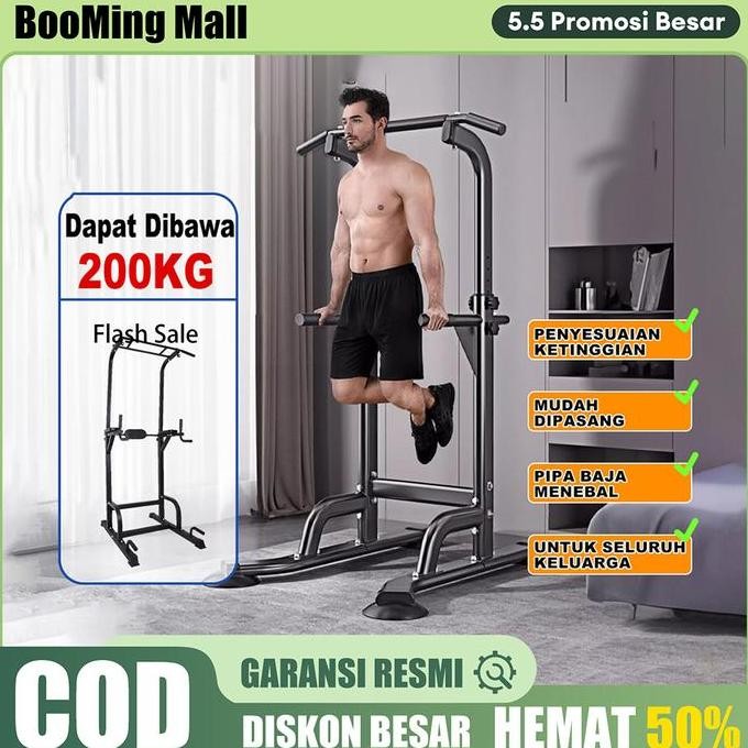 Power Tower Pull Up Bar /Station Dip Bar Pull Up/Alat Olahraga/Adjustable Height Pull up/Multi-Funct