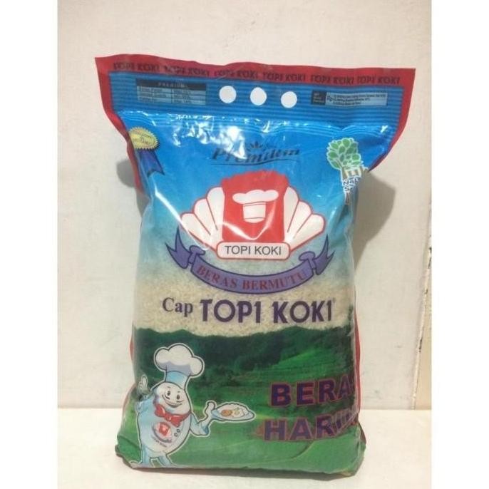 

Ready Beras Cap Topi Koki Beras Harum 5 KG FULL | Asli Putih Enak Topi Koki 5KG Murah