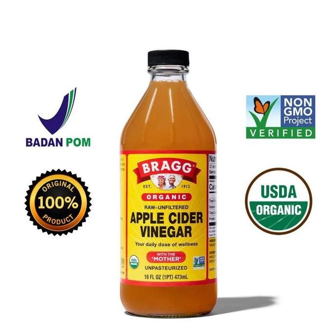 

STOK TERBATAS BRAGG - ORGANIC APPLE CIDER VINEGAR ( ACV CUKA APEL ORGANIK ) 473ML ORI BPOM DEFAULT ORIGINAL