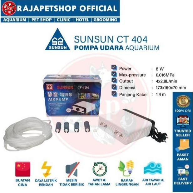DISKON (POMPA UDARA) SUNSUN CT 404 POMPA UDARA AERATOR 4 LUBANG AQUARIUM AIR PUMP OKSIGEN