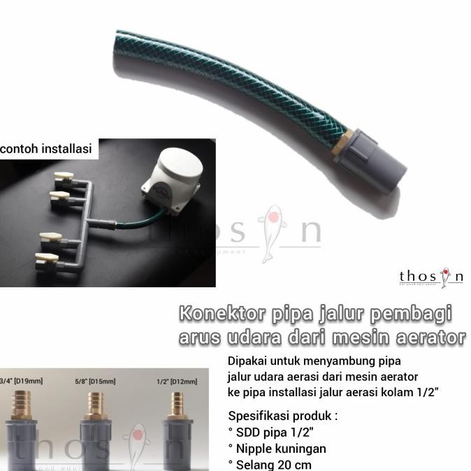 DISKON SAMBUNGAN KONEKTOR CONNECTOR MESIN AERATOR SELANG 1/2 KE PIPA 1/2 IN